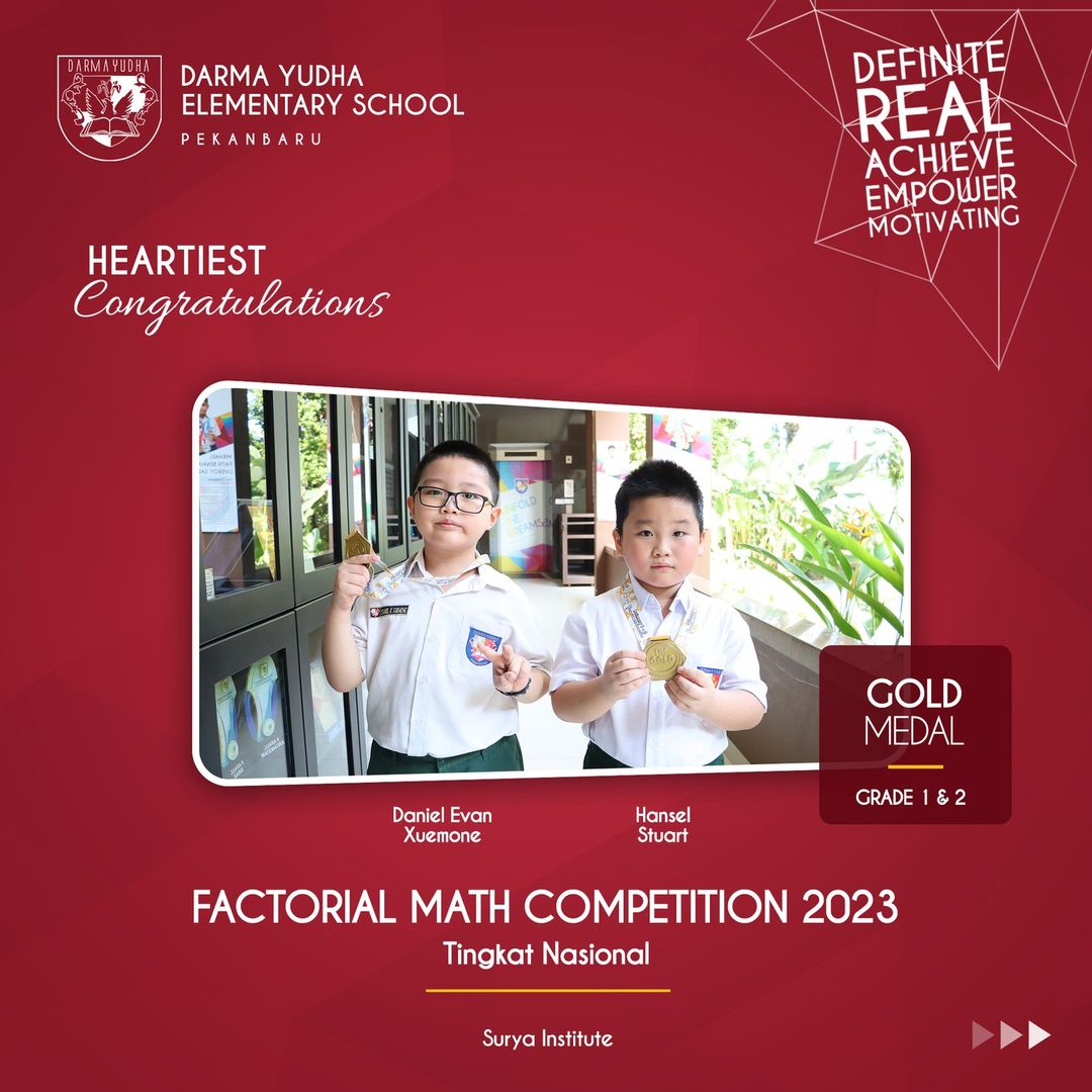 Sd darma yudha berhasil meraih prestasi di factorial math competition